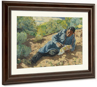Indian Playing A Drum By Walter Ufer Fine Art Print
