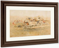 Indian Race By Charles Marion Russell Fine Art Print