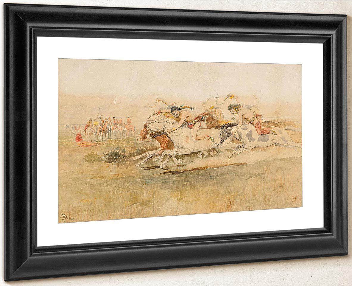 Indian Race By Charles Marion Russell Fine Art Print