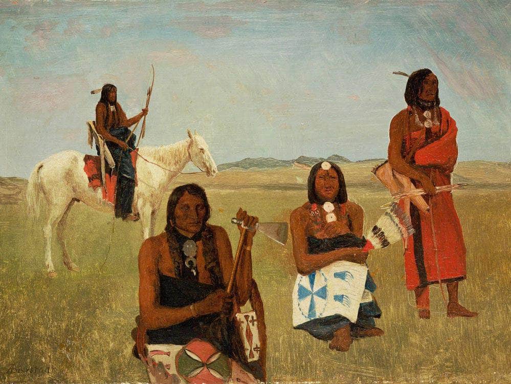 Indians Near Fort Laramie By Albert Bierstadt Fine Art Print