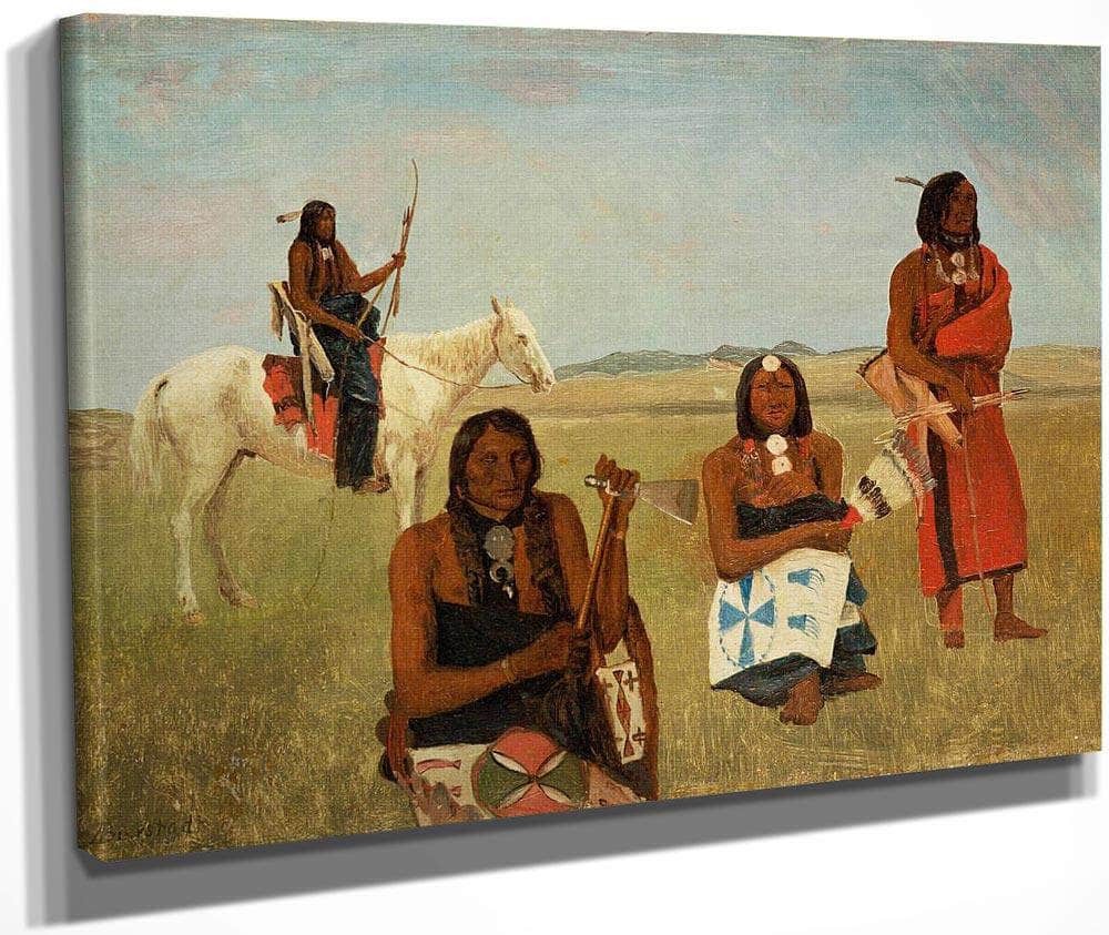 Indians Near Fort Laramie By Albert Bierstadt Fine Art Print