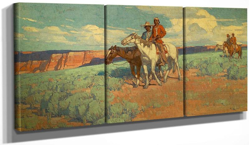 Indians On The Plains By Edgar Payne Fine Art Print