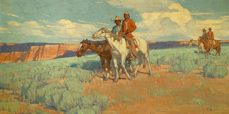 Indians On The Plains By Edgar Payne Fine Art Print