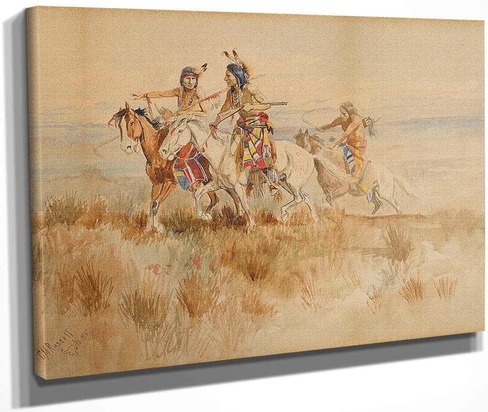 Indians Scouting By Charles Marion Russell Fine Art Print
