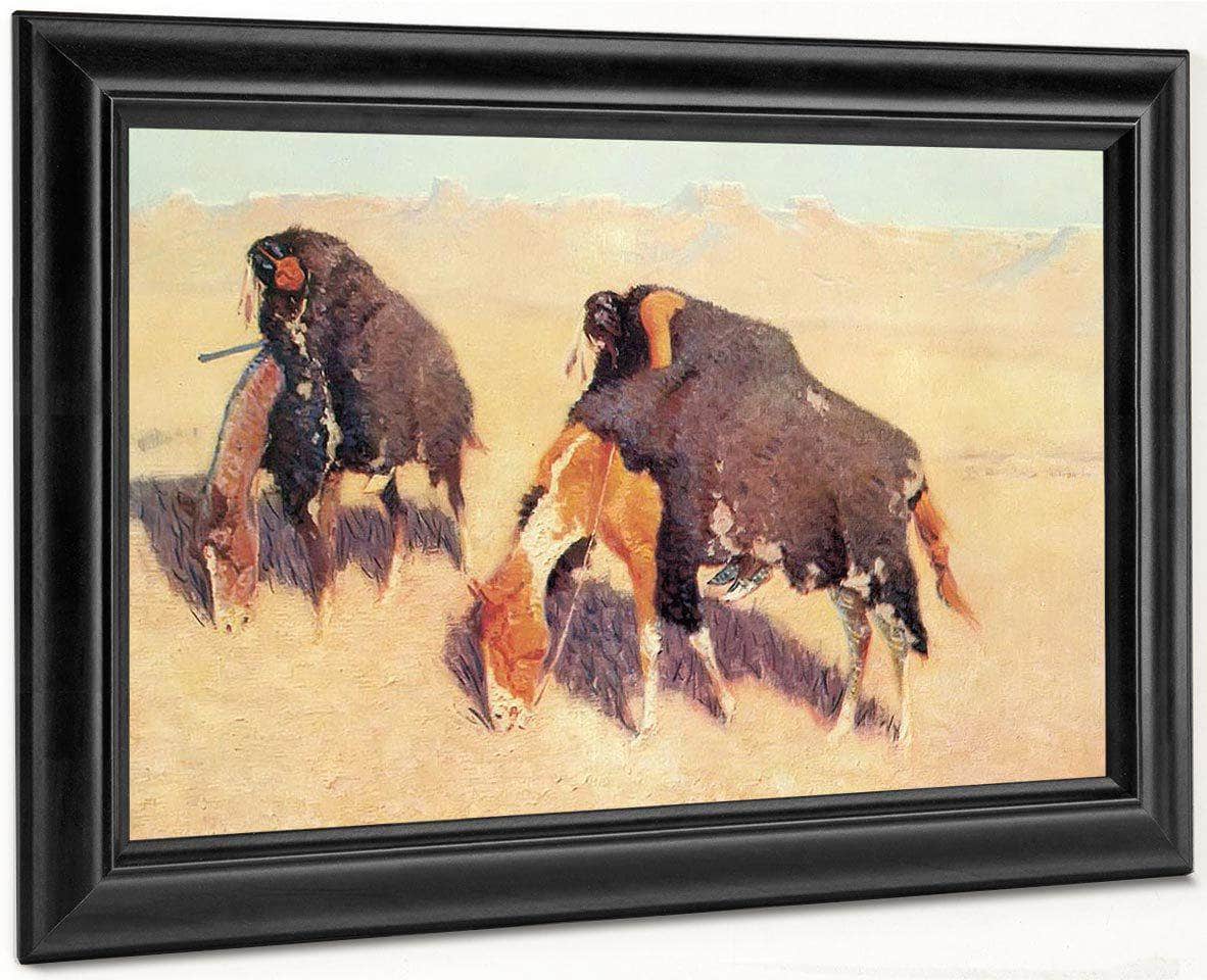 Indians Simulating Buffalo By Frederic Remington Fine Art Print