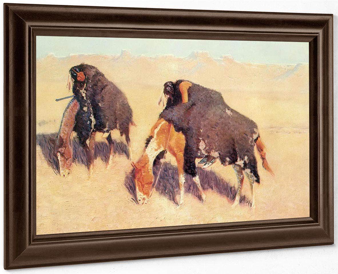 Indians Simulating Buffalo By Frederic Remington Fine Art Print