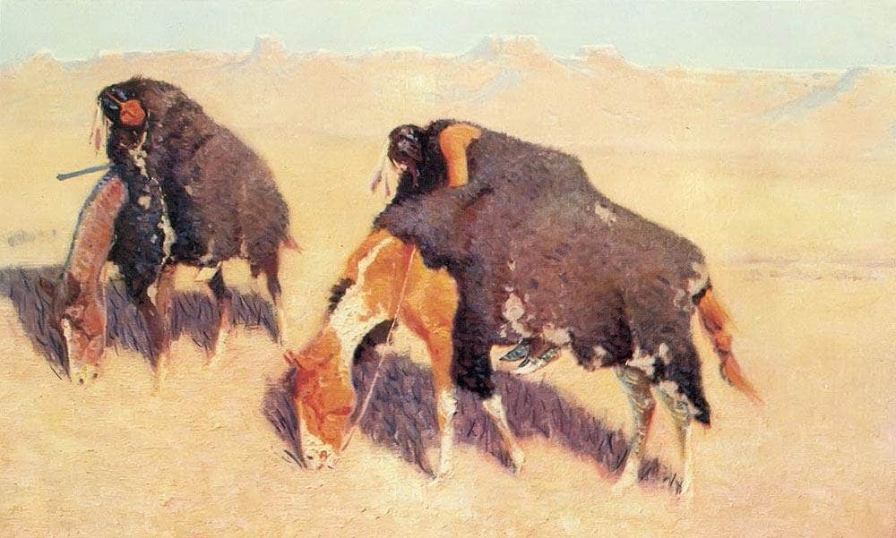 Indians Simulating Buffalo By Frederic Remington Fine Art Print