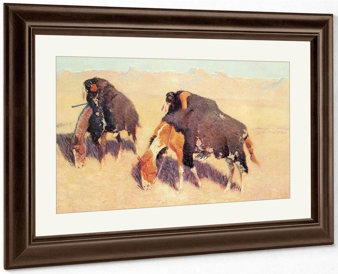 Indians Simulating Buffalo By Frederic Remington Fine Art Print