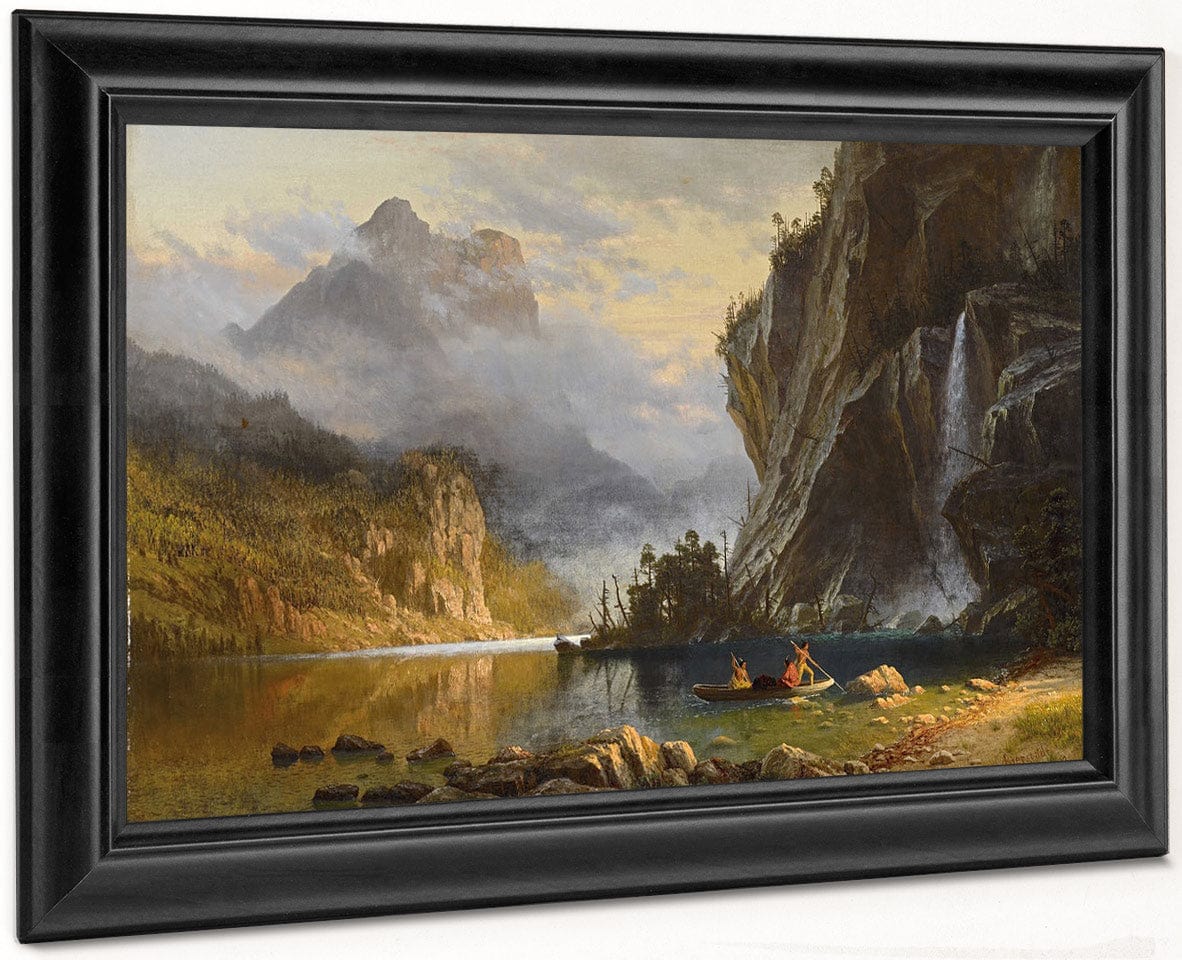 Indians Spear Fishing 1862 By Albert Bierstadt Fine Art Print