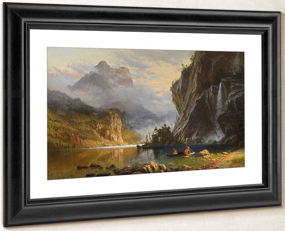 Indians Spear Fishing 1862 By Albert Bierstadt Fine Art Print