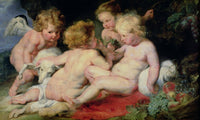 Infant Christ With John The Baptist And Two Angels 1615;20 (Panel) By Peter Paul Rubens Fine Art Print