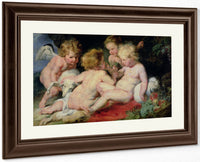 Infant Christ With John The Baptist And Two Angels 1615;20 (Panel) By Peter Paul Rubens Fine Art Print