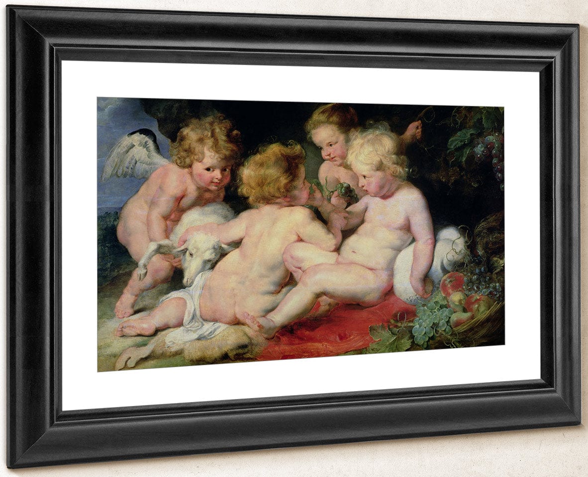 Infant Christ With John The Baptist And Two Angels 1615;20 (Panel) By Peter Paul Rubens Fine Art Print
