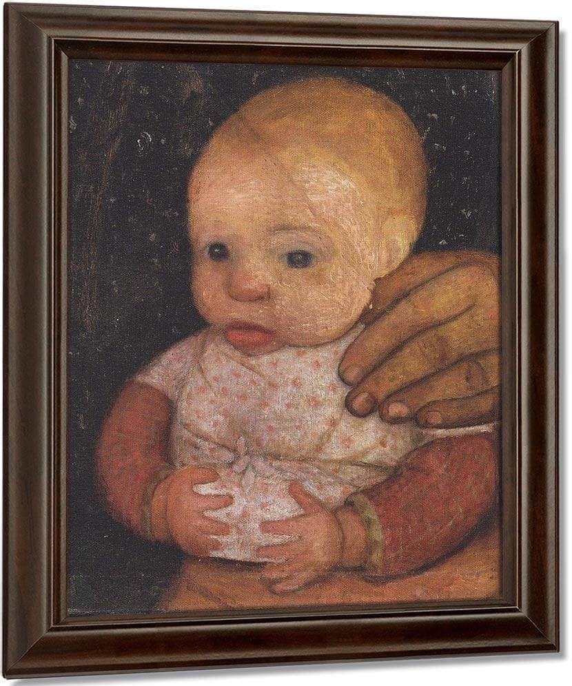 Infant With Mother's Hand By Paula Modersohn Becker Fine Art Print