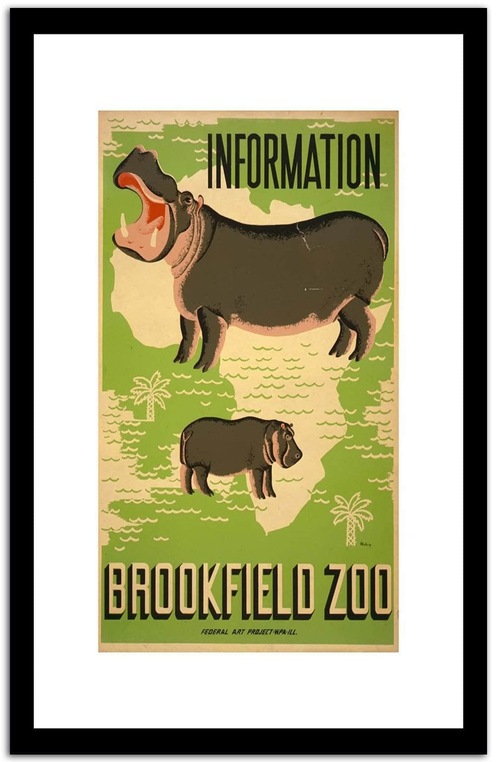 Information Brookiled Zoo  Vintage Poster Fine Art Print