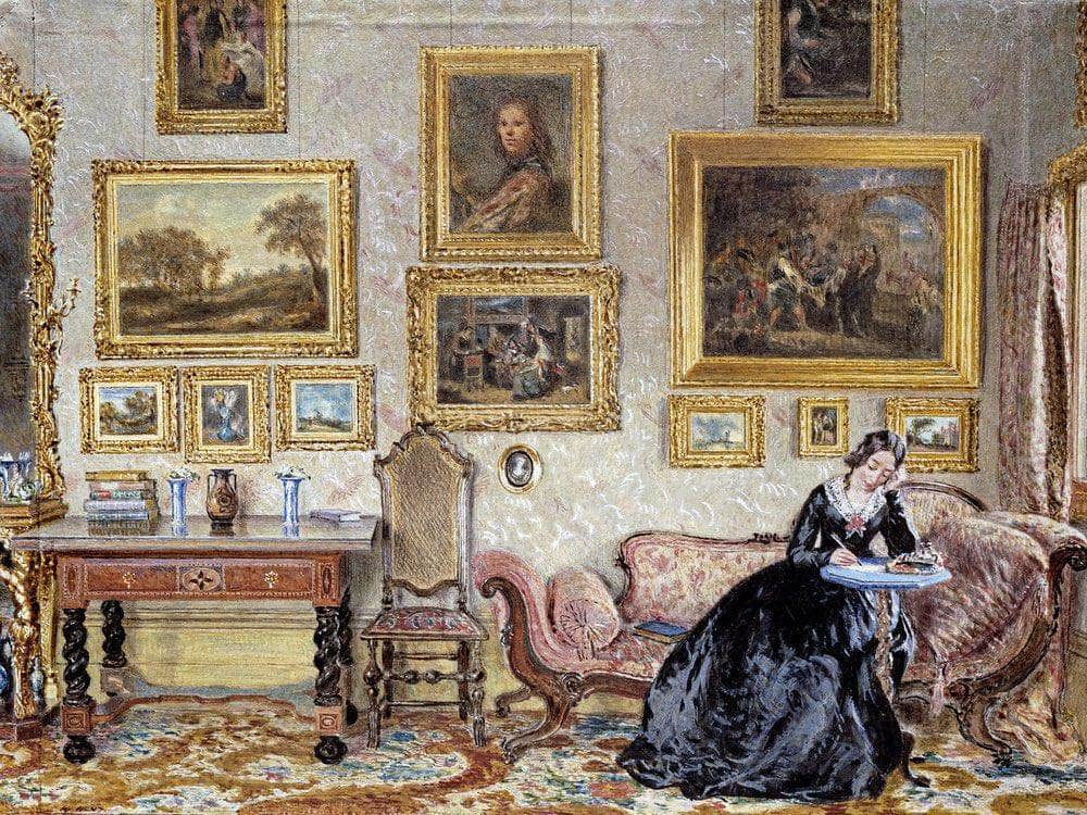 Interior Of A Drawing Room By William Henry Hunt Fine Art Print