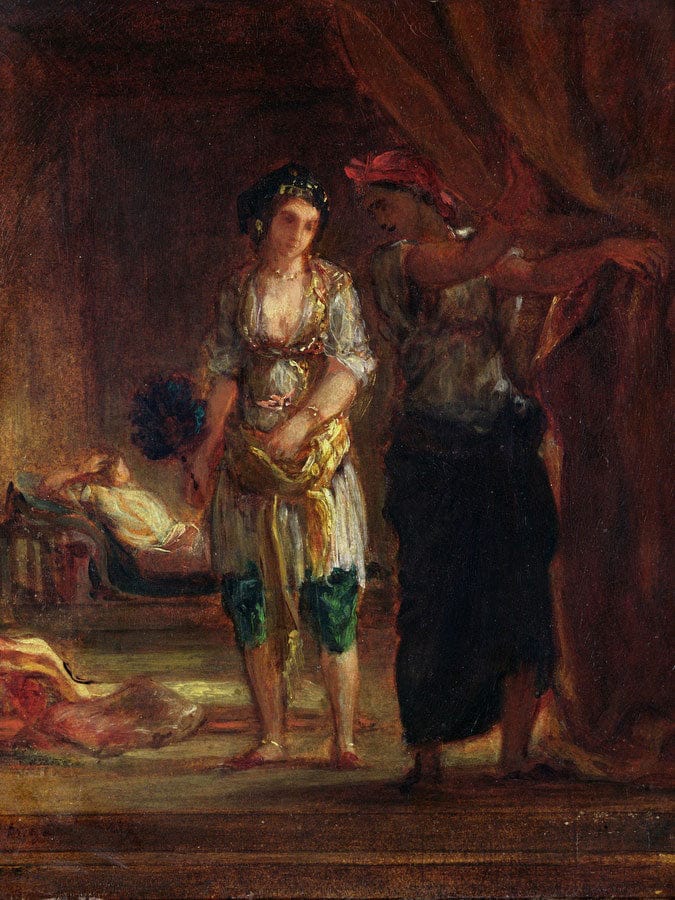 Interior Of A Harem In Oran By Ferdinand Victor Eugene Delacroix Fine Art Print