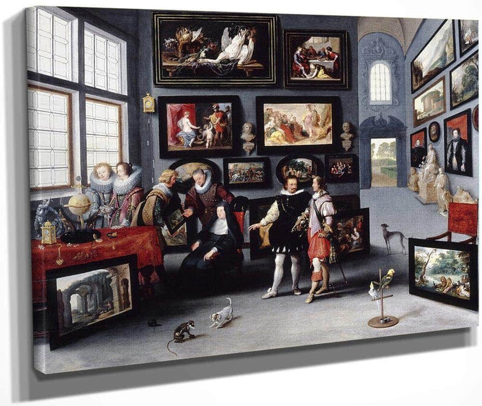 Interior Of The Salon Of The Archduchess Isabella Of Austria By Willem Van Haecht Ii Fine Art Print