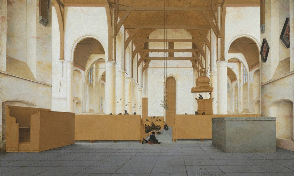 Interior Of The St Odulphuskerk In Assendelft Seen From The Choir To The West By Pieter Jansz. Saenredam Fine Art Print