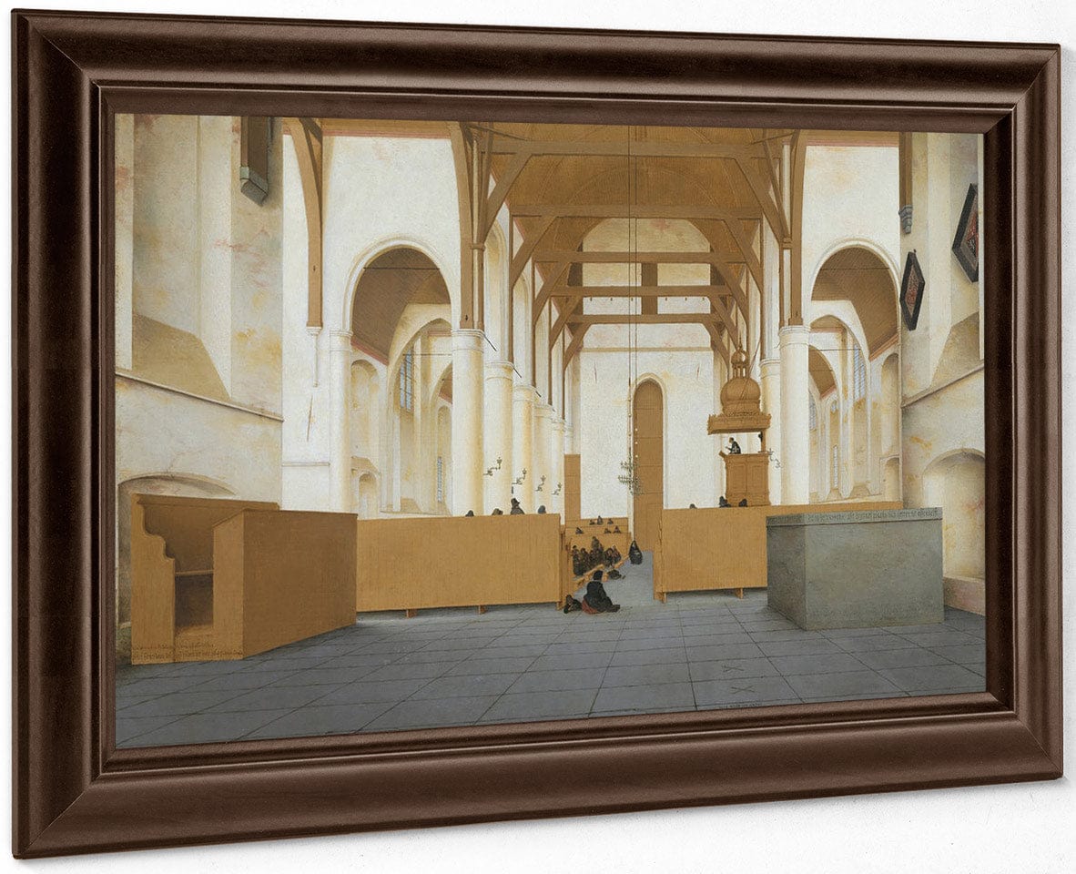 Interior Of The St Odulphuskerk In Assendelft Seen From The Choir To The West By Pieter Jansz. Saenredam Fine Art Print