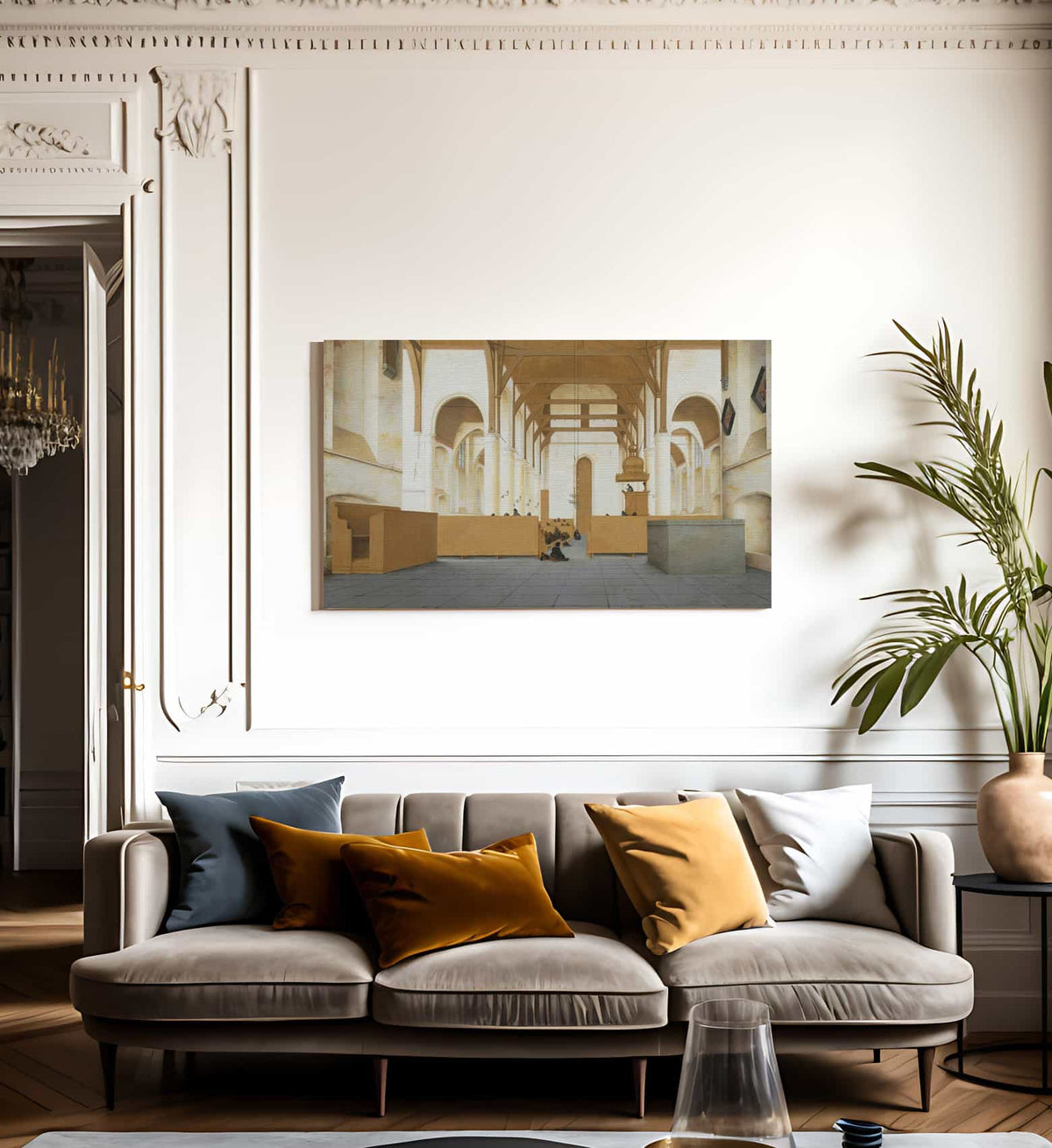 Interior Of The St Odulphuskerk In Assendelft Seen From The Choir To The West By Pieter Jansz. Saenredam Fine Art Print