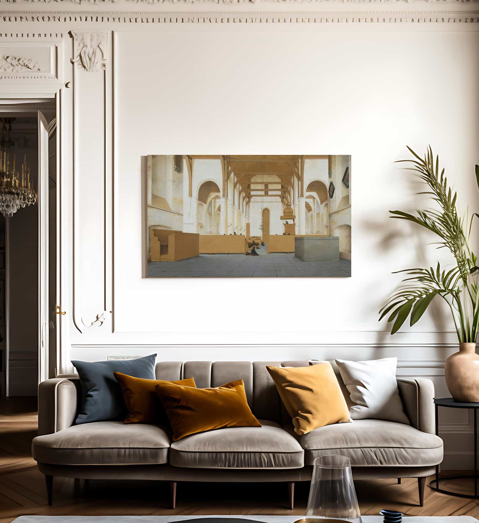 Interior Of The St Odulphuskerk In Assendelft Seen From The Choir To The West By Pieter Jansz. Saenredam Fine Art Print