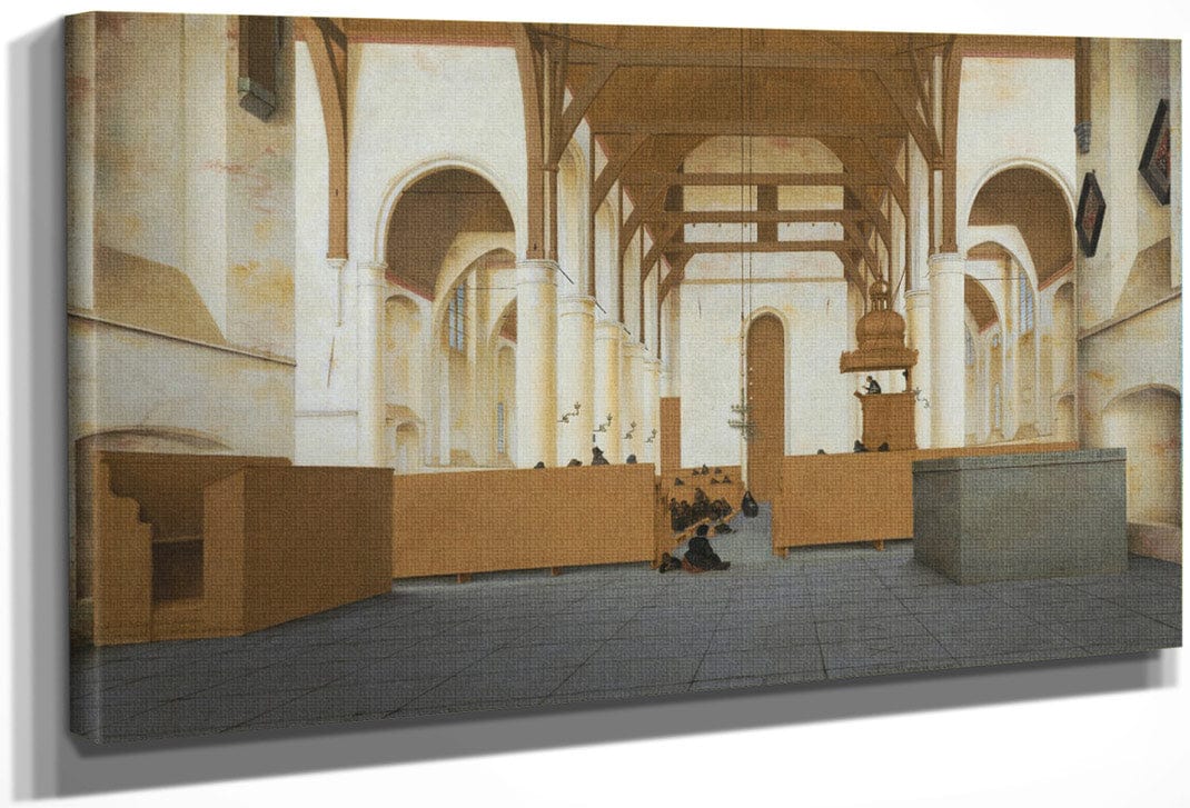 Interior Of The St Odulphuskerk In Assendelft Seen From The Choir To The West By Pieter Jansz. Saenredam Fine Art Print