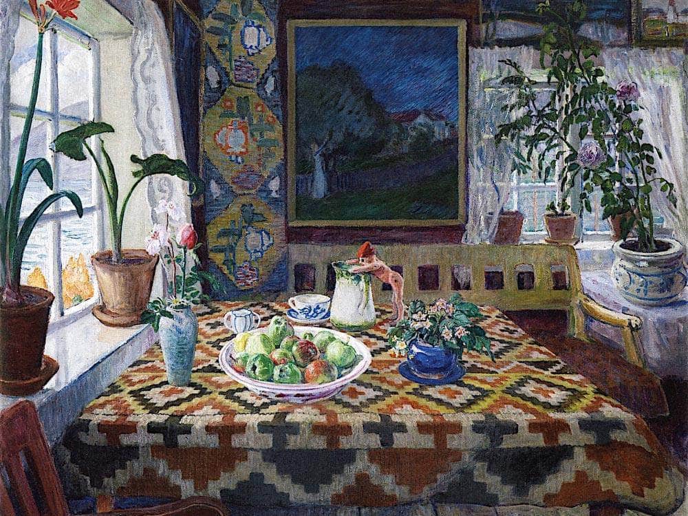 Interior Still Life Living Room At Sandalstrand By Nicolai Astrup Fine Art Print