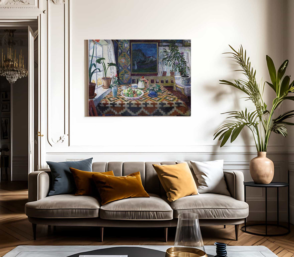 Interior Still Life Living Room At Sandalstrand By Nicolai Astrup Fine Art Print