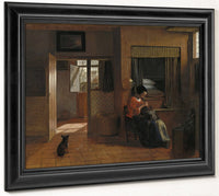 Interior With A Mother Delousing Her Child's Hair Known As A Mother's Duty By Pieter De Hooch Fine Art Print