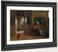 Interior With A Mother Delousing Her Child's Hair Known As A Mother's Duty By Pieter De Hooch Fine Art Print