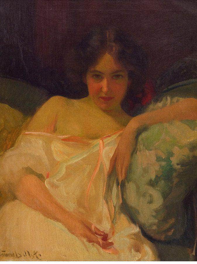 Introspection By Robert William Vonnoh Fine Art Print