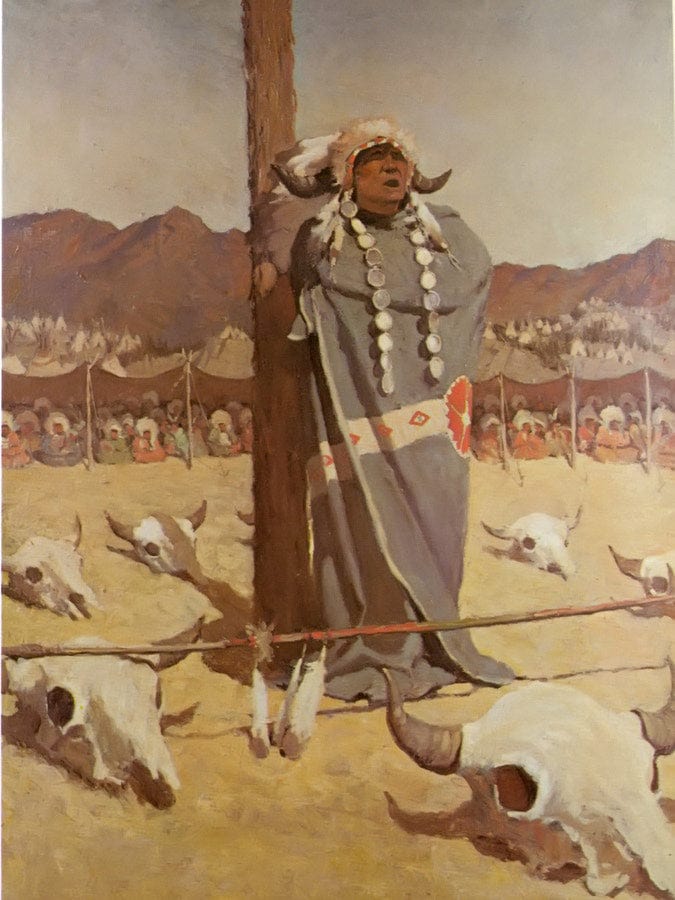 Invocation To The Buffalo Herds By NC Wyeth Fine Art Print