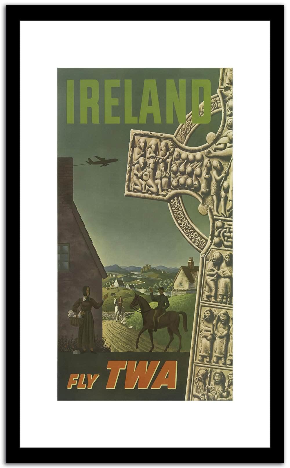 Ireland Fly Twa  Vintage Poster Fine Art Print