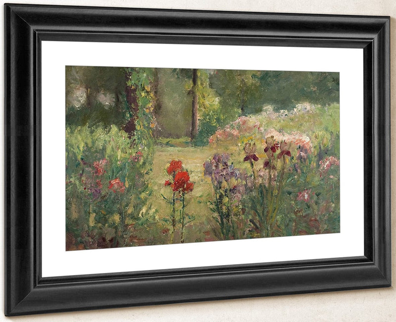 Iris & Trees (In The Flower Garden) By Theodore Clement Steele Fine Art Print