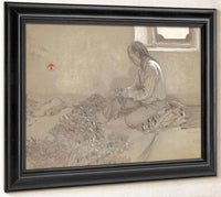 Isleta Man Tying Peppers By Maynard Dixon Fine Art Print