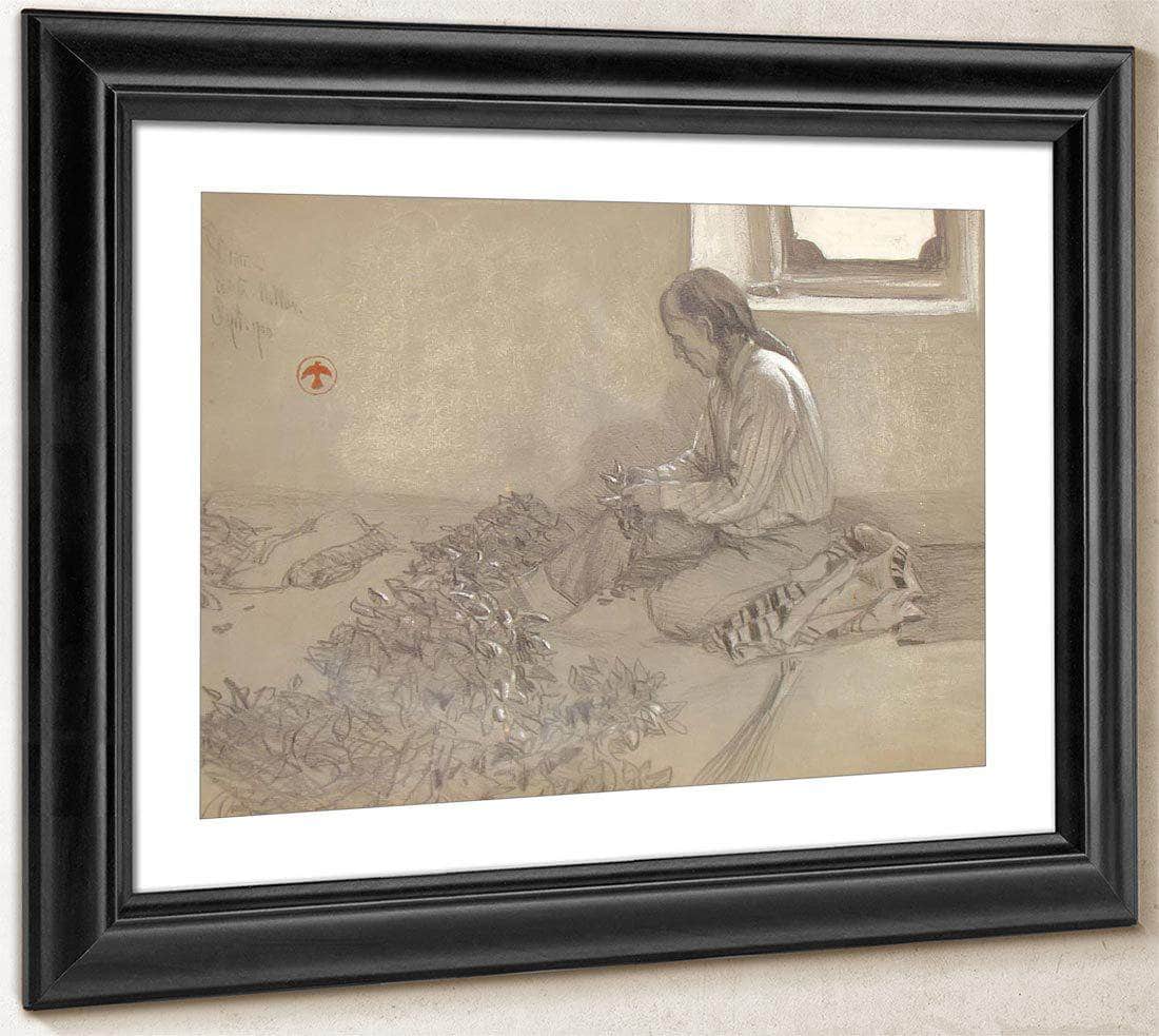 Isleta Man Tying Peppers By Maynard Dixon Fine Art Print