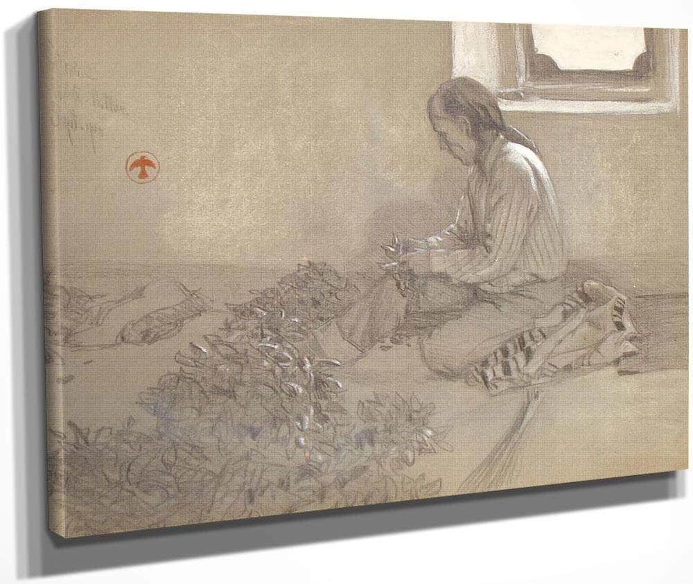 Isleta Man Tying Peppers By Maynard Dixon Fine Art Print