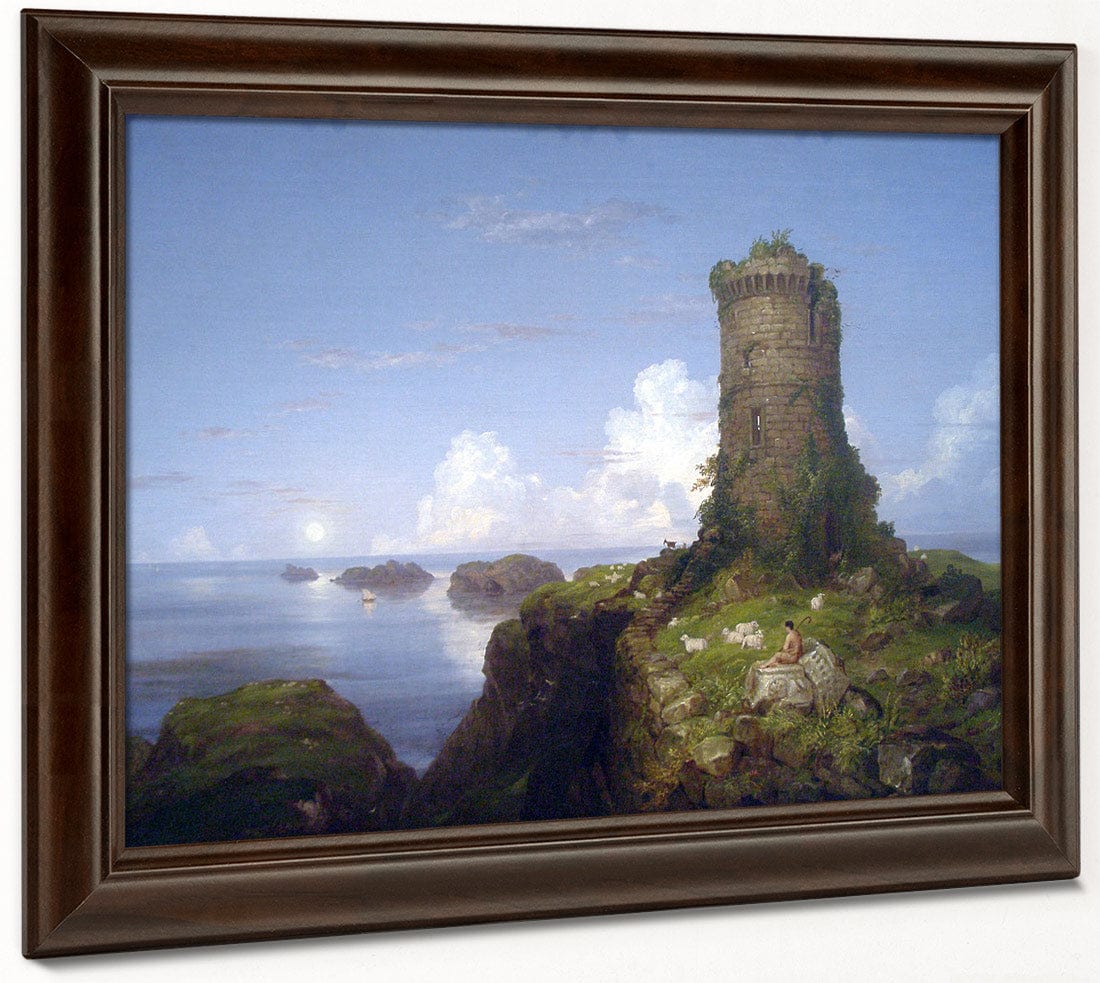 Italian Coast Scene With Ruined Tower 1838 By Thomas Cole By Thomas Cole Fine Art Print