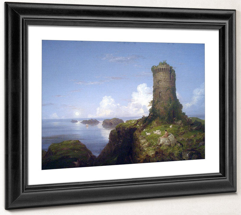 Italian Coast Scene With Ruined Tower 1838 By Thomas Cole By Thomas Cole Fine Art Print