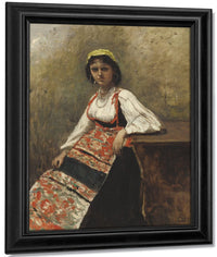 Italian Girl By Jean Baptiste Camille Corot Fine Art Print