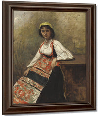 Italian Girl By Jean Baptiste Camille Corot Fine Art Print