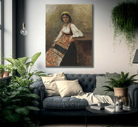 Italian Girl By Jean Baptiste Camille Corot Fine Art Print