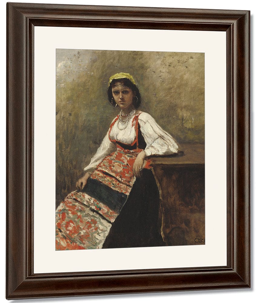 Italian Girl By Jean Baptiste Camille Corot Fine Art Print