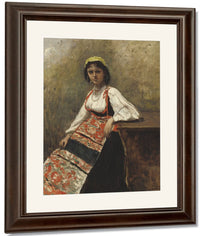 Italian Girl By Jean Baptiste Camille Corot Fine Art Print