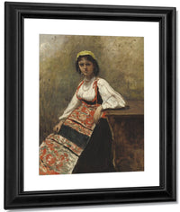 Italian Girl By Jean Baptiste Camille Corot Fine Art Print