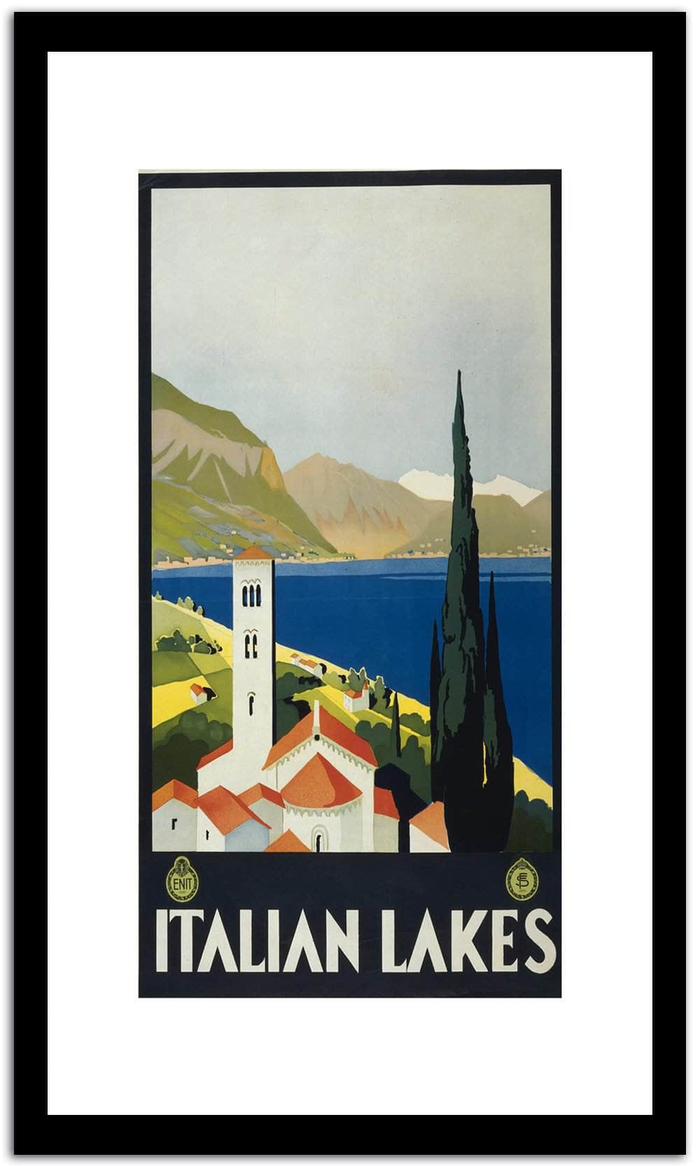 Italian Lakes  Vintage Poster Fine Art Print