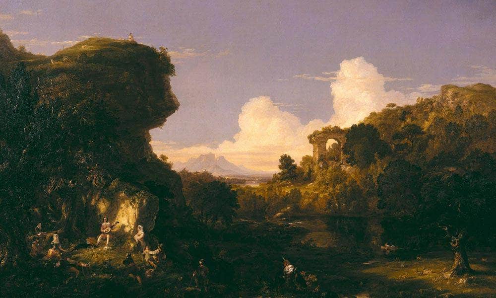 Italian Landscape By Cole Thomas Fine Art Print