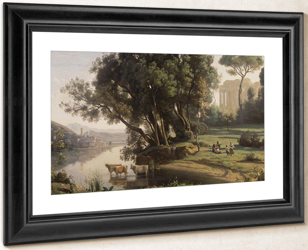 Italian Landscape (Site D'italie, Soleil Levant) By Jean Baptiste Camille Corot Fine Art Print