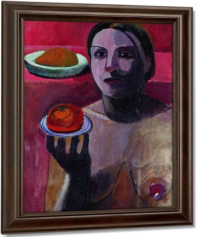 Italian Woman With A Plate In Her Raised Hand 1906 By Paula Modersohn Becker Fine Art Print